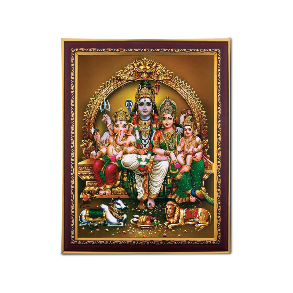 Shiva Family Photo Frame | Shiv Family Picture Frame for Pooja Room Decor