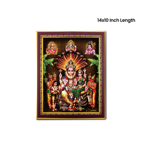 Lakshmi Narashimar Photo Frame | Picture Frame for Pooja Room Decor - Hindu God Photos & Frames