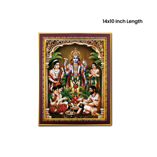 Sathyanarayana Photo Frame | Picture Frame for Pooja Room Decor - Hindu God Photos & Frames
