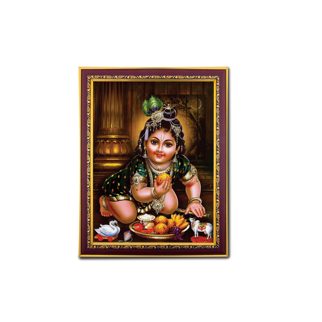 Crawling Krishna Photo Frame | Picture Frame for Pooja Room Decor