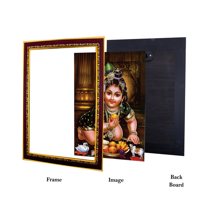 Crawling Krishna Photo Frame | Picture Frame for Pooja Room Decor
