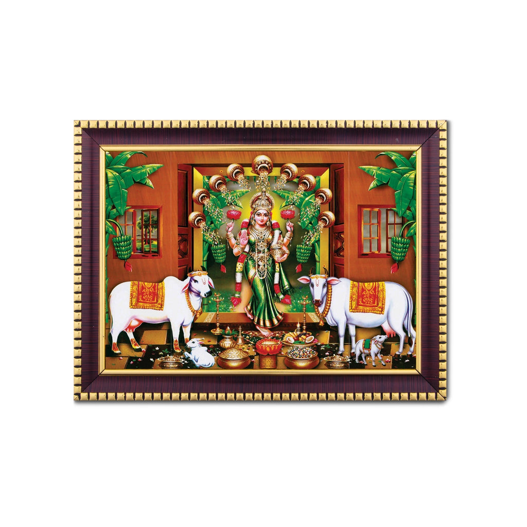 Cow with Lakshmi Photo Frame | Picture Frame for Pooja Room Decor