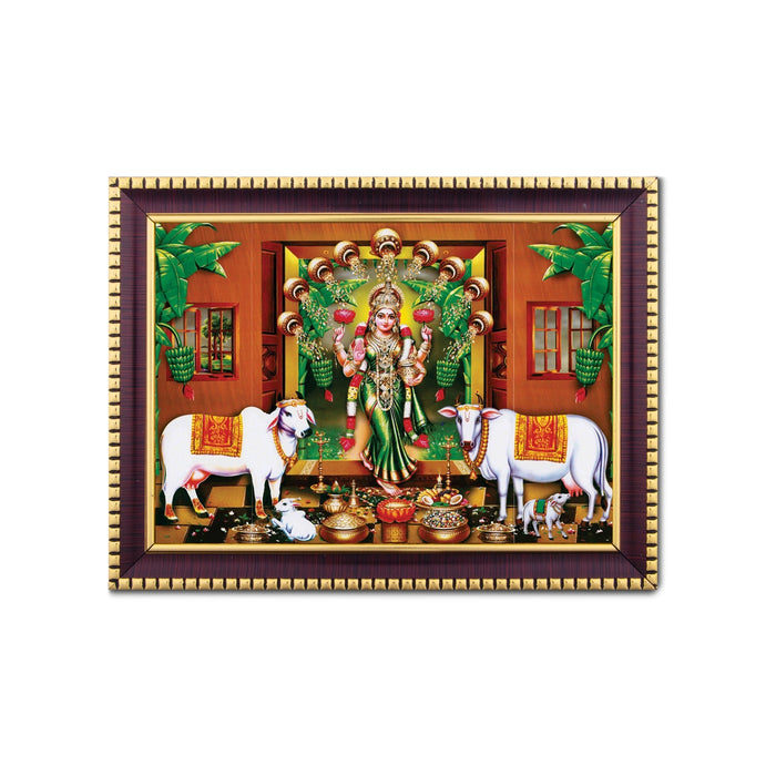 Cow with Lakshmi Photo Frame | Picture Frame for Pooja Room Decor