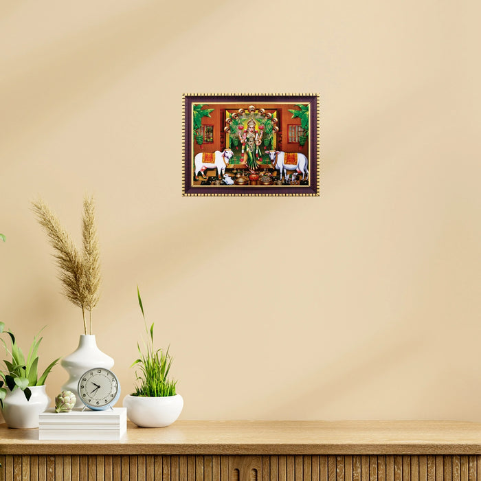 Cow with Lakshmi Photo Frame | Picture Frame for Pooja Room Decor