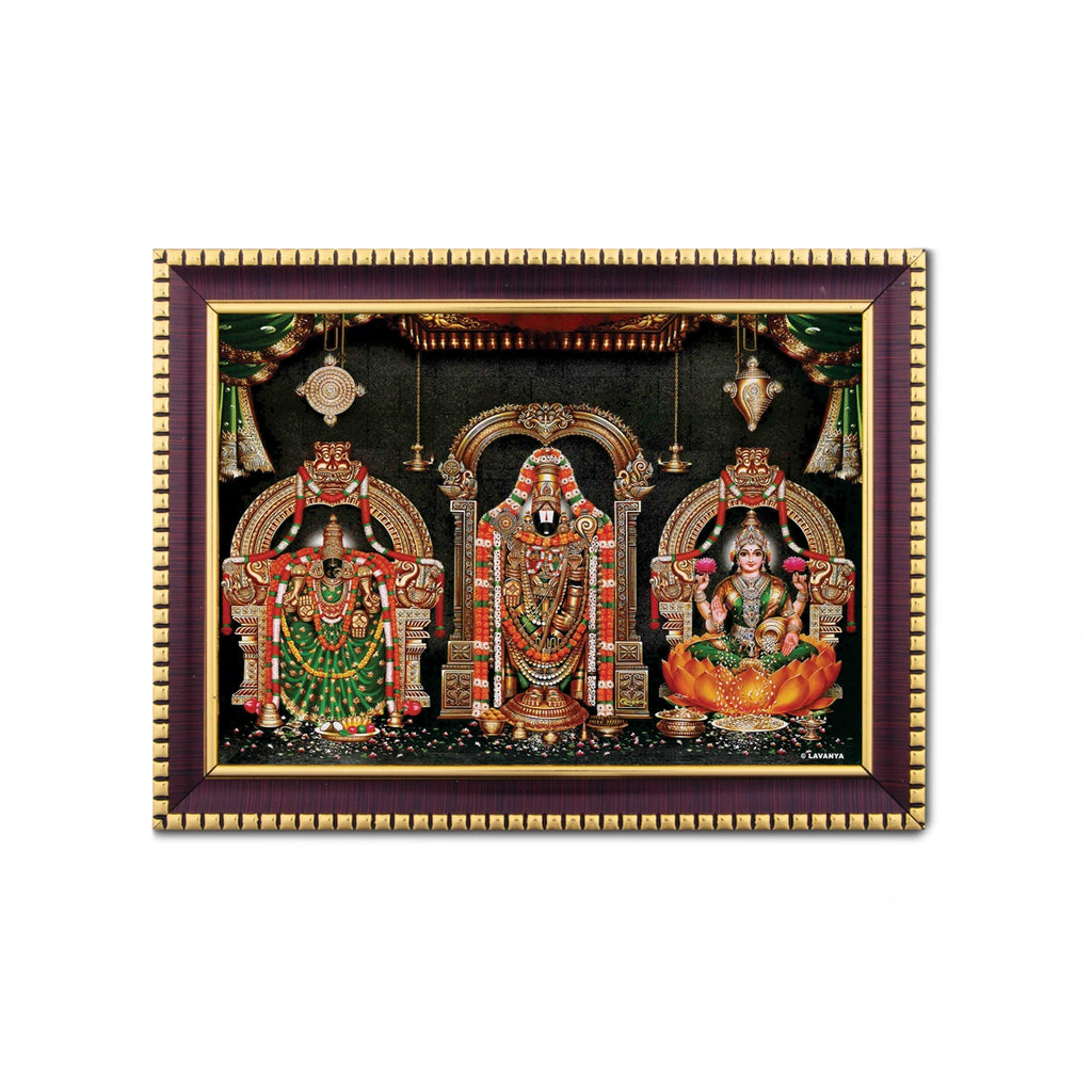 Thirupati Balaji Padmavati Lakshmi Photo Frame | Picture Frame for Pooja Room Decor