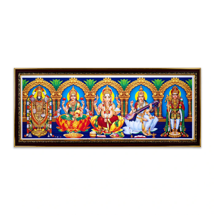 Photo Frame - 29 x 12 Inches | 5 In 1 Picture Frame / God Photo Frame for Wall Decor