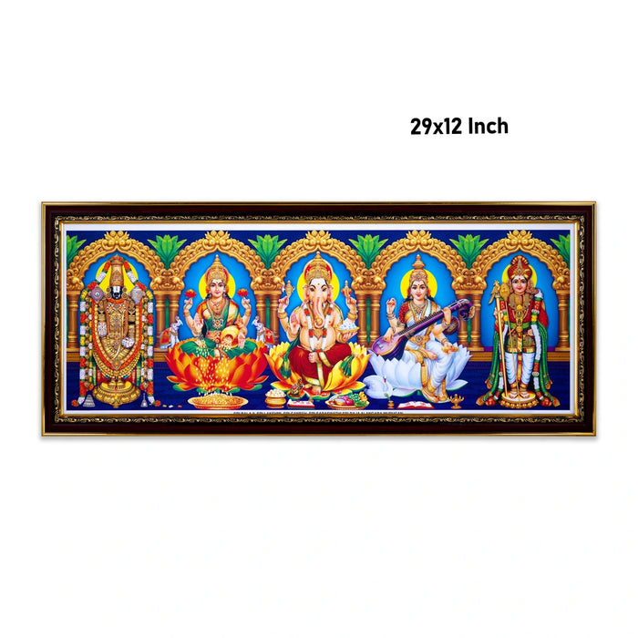Photo Frame - 29 x 12 Inches | 5 In 1 Picture Frame / God Photo Frame for Wall Decor