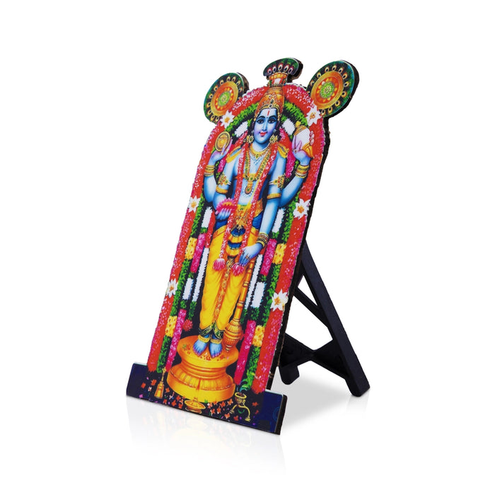 Guruvayurappan Photo Cutout Stand - 6 x 4.5 Inches |God Photo Stand/ Guruvayurappan Picture Holder for table Top