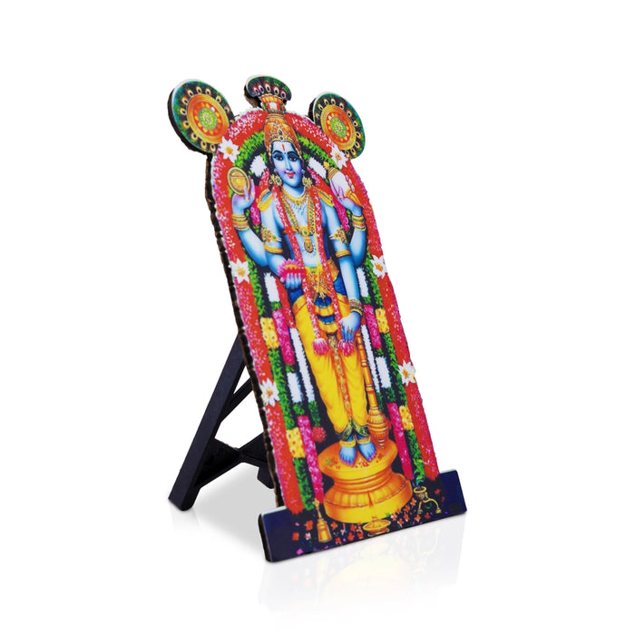 Guruvayurappan Photo Cutout Stand - 6 x 4.5 Inches |God Photo Stand/ Guruvayurappan Picture Holder for table Top