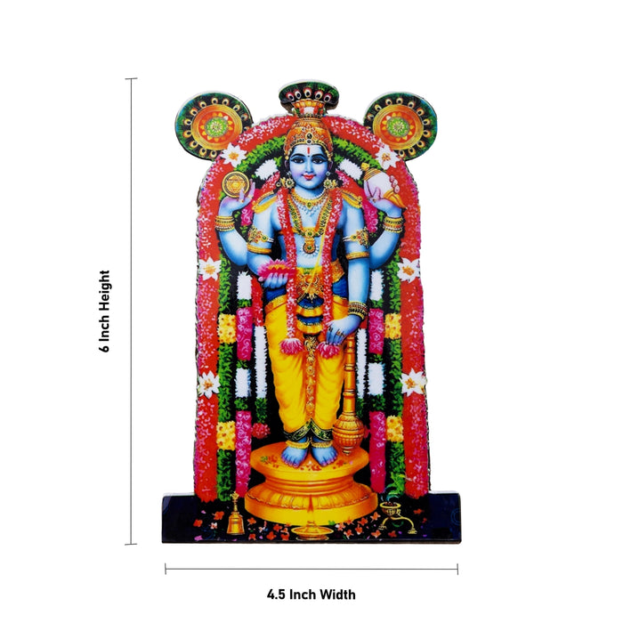Guruvayurappan Photo Cutout Stand - 6 x 4.5 Inches |God Photo Stand/ Guruvayurappan Picture Holder for table Top