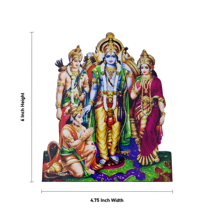 Ramar Pattabishekam Cutout - 6 x 4.75 Inches |Ramar Pattabishegam Photo Stand/ Cut Out With Stand for Pooja Room