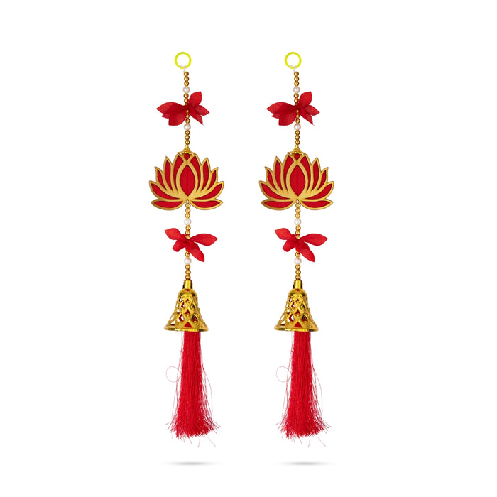 Lotus Design Toran - 1 Feet | 2 Pcs / Beads Design Thoran/ Bandanwar/ Door Hanging Toran For Home Entrance