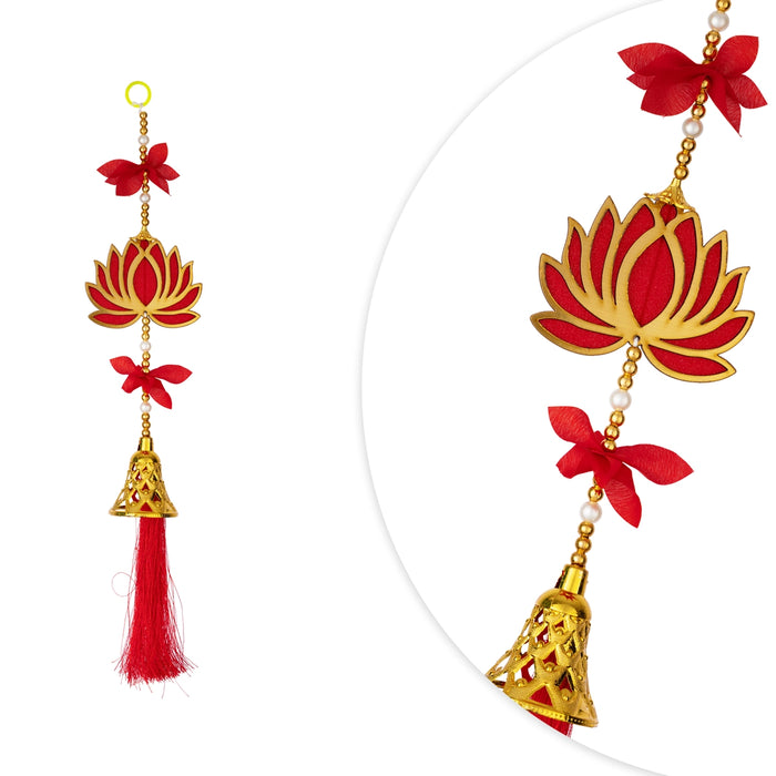 Lotus Design Toran - 1 Feet | 2 Pcs / Beads Design Thoran/ Bandanwar/ Door Hanging Toran For Home Entrance