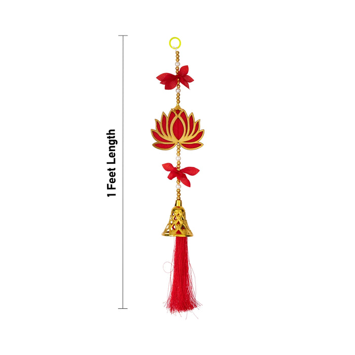 Lotus Design Toran - 1 Feet | 2 Pcs / Beads Design Thoran/ Bandanwar/ Door Hanging Toran For Home Entrance