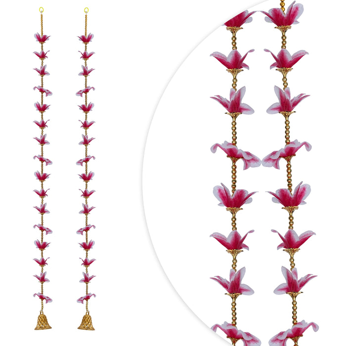 Side Toran Pair - 3 Feet | 2 Pcs/ Side Thoran/ Flower Design Thoranam/ Artificial Toran for Door Decor