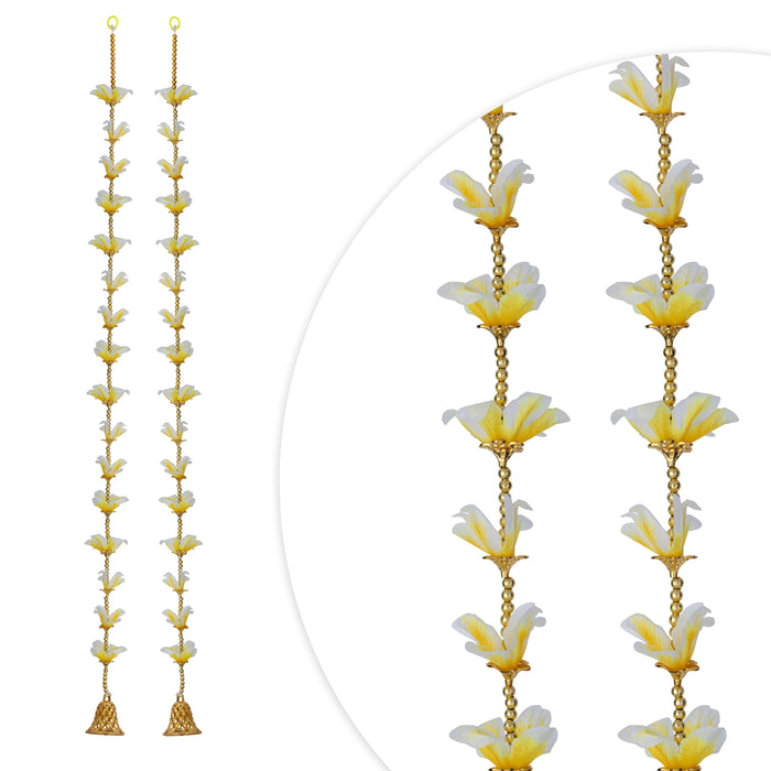 Side Toran Pair - 3 Feet | 2 Pcs/ Side Thoran/ Flower Design Thoranam/ Artificial Toran for Door Decor