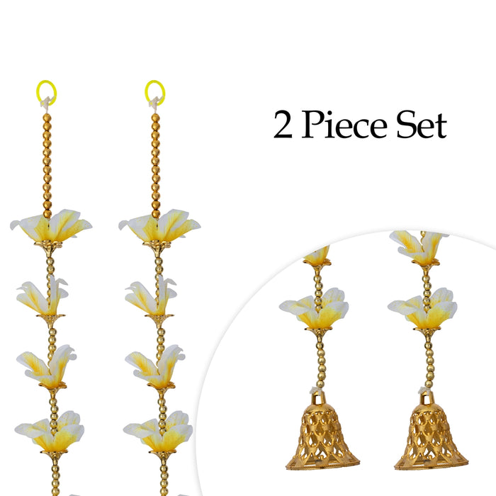Side Toran Pair - 3 Feet | 2 Pcs/ Side Thoran/ Flower Design Thoranam/ Artificial Toran for Door Decor