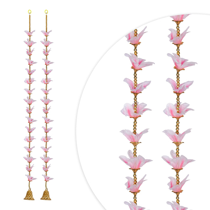 Side Toran Pair - 3 Feet | 2 Pcs/ Side Thoran/ Flower Design Thoranam/ Artificial Toran for Door Decor