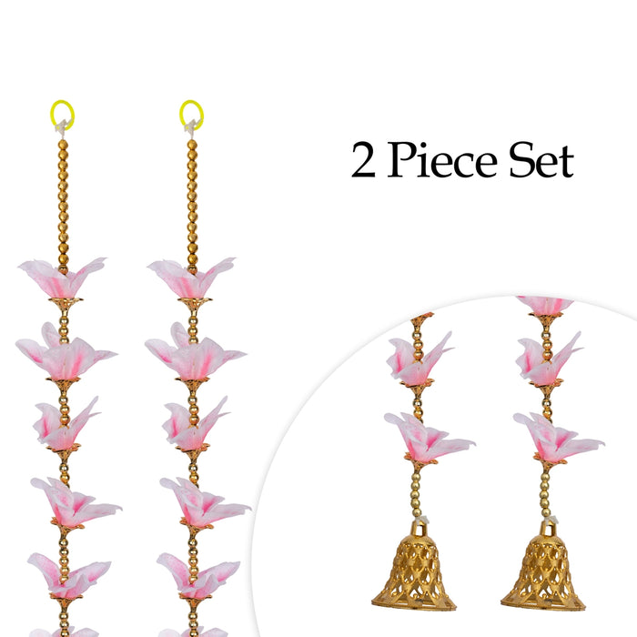 Side Toran Pair - 3 Feet | 2 Pcs/ Side Thoran/ Flower Design Thoranam/ Artificial Toran for Door Decor