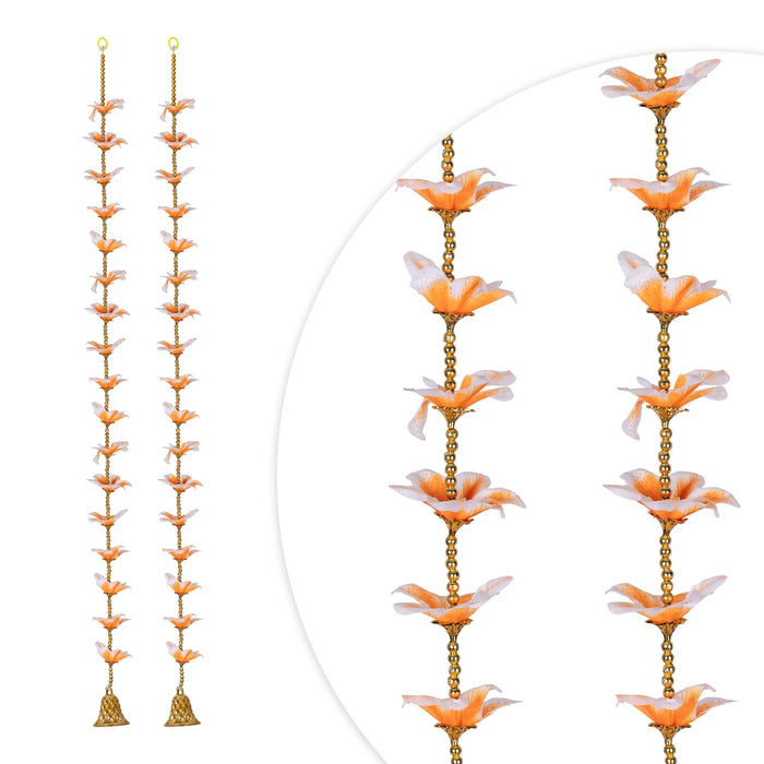 Side Toran Pair - 3 Feet | 2 Pcs/ Side Thoran/ Flower Design Thoranam/ Artificial Toran for Door Decor