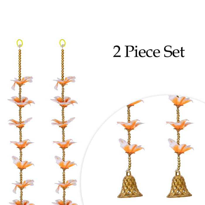 Side Toran Pair - 3 Feet | 2 Pcs/ Side Thoran/ Flower Design Thoranam/ Artificial Toran for Door Decor