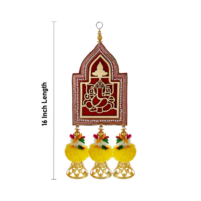 Ganesha Wall Hanging - 16 Inches | 2 Pcs / Sri Ganapathy Wall Hanger for Home & Pooja Space