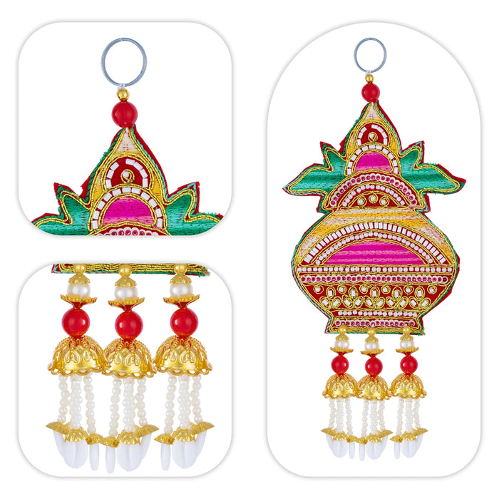 Wall Hanging Decor - 10 Inches | 2 Pcs / Wall Hanger/ Wall Decoration for Living Room & Pooja Space