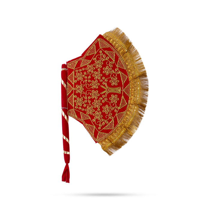 Visiri - 17 x 11 Inches | Decorative Visiri / Hand Fan for Deity Decor