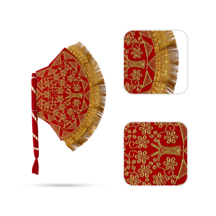 Visiri - 17 x 11 Inches | Decorative Visiri / Hand Fan for Deity Decor