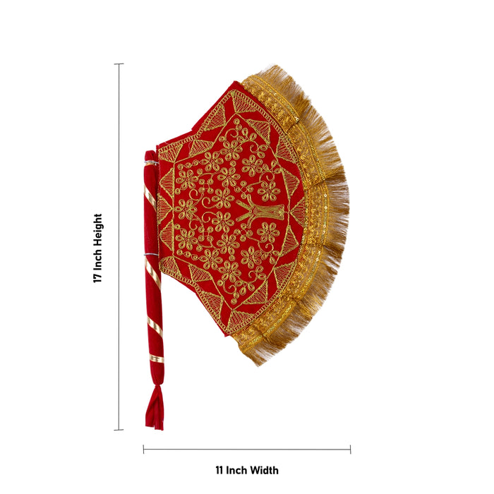 Visiri - 17 x 11 Inches | Decorative Visiri / Hand Fan for Deity Decor