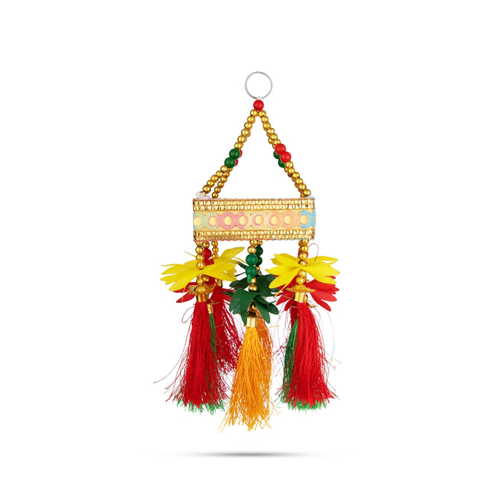 Decorative Wall Hanging - 7 Inches | Multicolour Beads Design Jhumar / Wall Hanging Jhoomar for Festive Decor