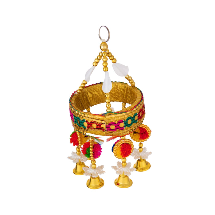Jhoomar Decorative Hanging - 6 Inches | Traditional Ceiling Decor / Hanging for Home, Temple & Cultural Events