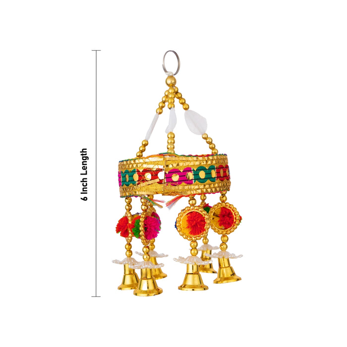 Jhoomar Decorative Hanging - 6 Inches | Traditional Ceiling Decor / Hanging for Home, Temple & Cultural Events
