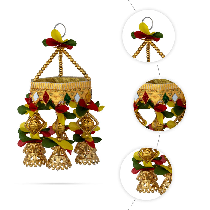 Jhumar Wall Decor - 7.5 Inches | Elegant Hanging Ornament / Decorative Jhoomar for Living Room & Entrance
