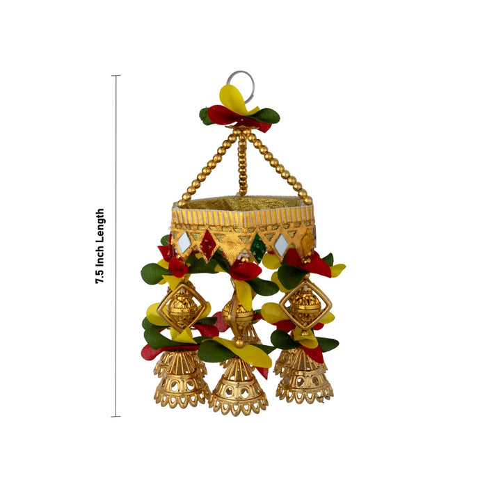 Jhumar Wall Decor - 7.5 Inches | Elegant Hanging Ornament / Decorative Jhoomar for Living Room & Entrance