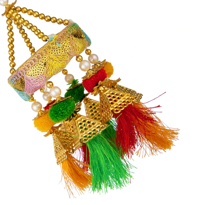 Jhumar Hanging Decor - 8.5 Inches | Beaded Jhoomar Wall Hanging / Decorative Accent for Home & Entrance