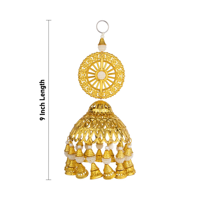 Traditional Jhumar - 9 Inches | Decorative Wall Hanging / Elegant Home Decor for Festivals & Special Occasions