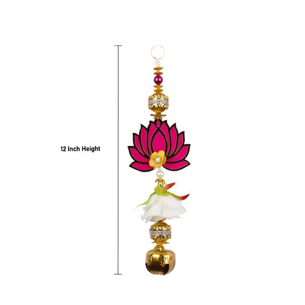 Lotus Wall Hanging Set - 12 Inches | 2 Pcs/ Toran/ Thoranam/ Lotus Door Hanger for Home Decor - Toran
