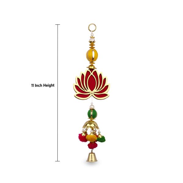 Lotus Wall Hanging  Pair - 11 Inches | 2 Pcs/ Toran/ Thoranam/ Lotus Door Hanger for Home Decor - Toran