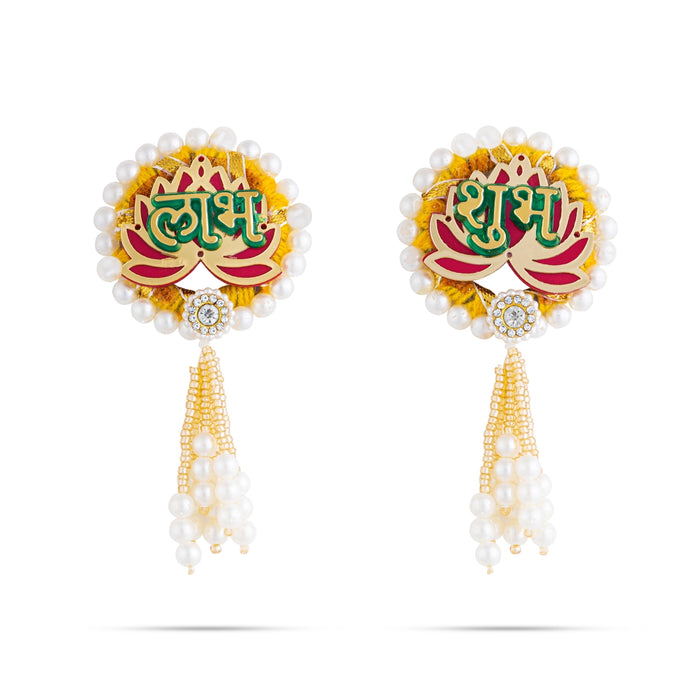 Decorative Hanging Pair - 4 X 2 Inches | Beads Design Wall Hanging Decor/ Wall Decoration For Home Decor - Wall Hanging