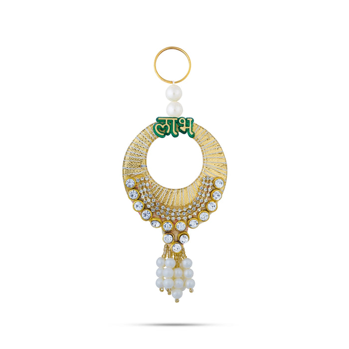 Decorative Hanging- 4.5 X 2.25 Inches | Beads & Stone Design Wall Hanging/ Wall Hanger For Home & Festive Decor - Wall Hanging