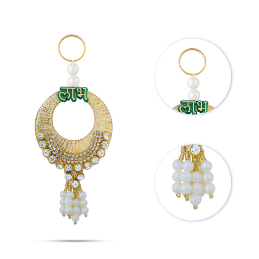 Decorative Hanging- 4.5 X 2.25 Inches | Beads & Stone Design Wall Hanging/ Wall Hanger For Home & Festive Decor - Wall Hanging