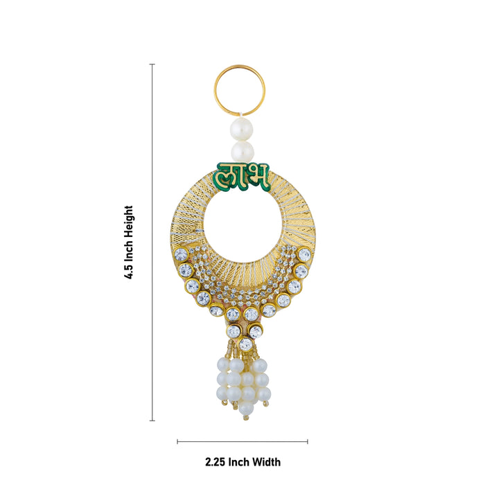 Decorative Hanging- 4.5 X 2.25 Inches | Beads & Stone Design Wall Hanging/ Wall Hanger For Home & Festive Decor - Wall Hanging