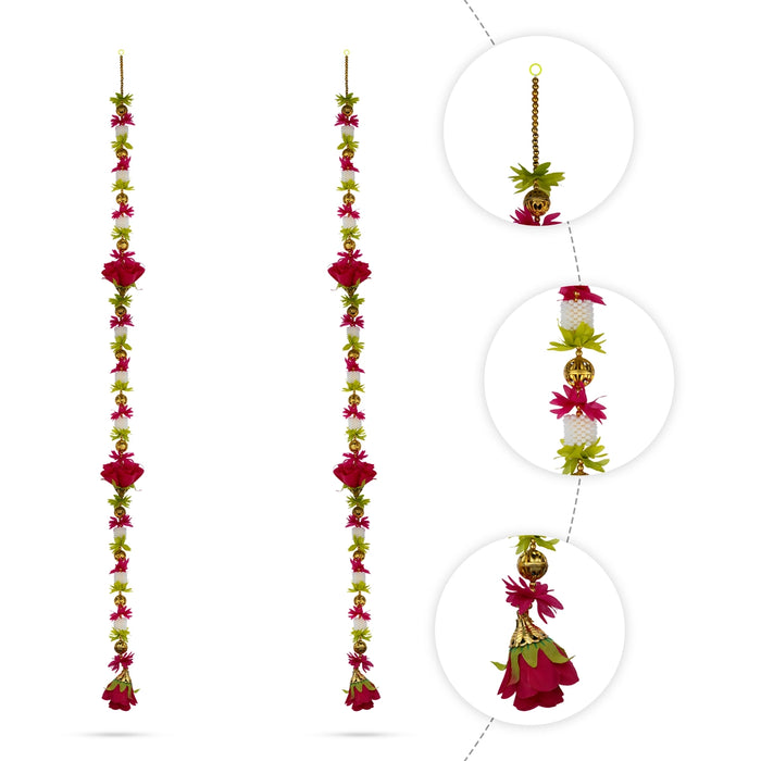 Fancy Toran - 5 Feet | 2 Pcs / Flower Thoran/ Bandanwar/ Door Hanging Toran For Home Entrance