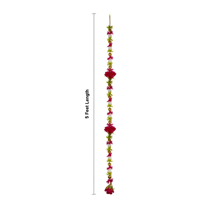 Fancy Toran - 5 Feet | 2 Pcs / Flower Thoran/ Bandanwar/ Door Hanging Toran For Home Entrance
