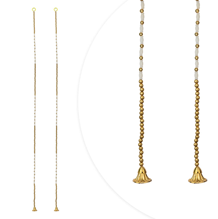 Side Toran - 5 Feet | 2 Pcs / Beads Design Thoranam / Bandhawar / Artificial Flower Toran for Home Entrance