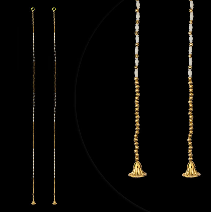 Side Toran - 5 Feet | 2 Pcs / Beads Design Thoranam / Bandhawar / Artificial Flower Toran for Home Entrance
