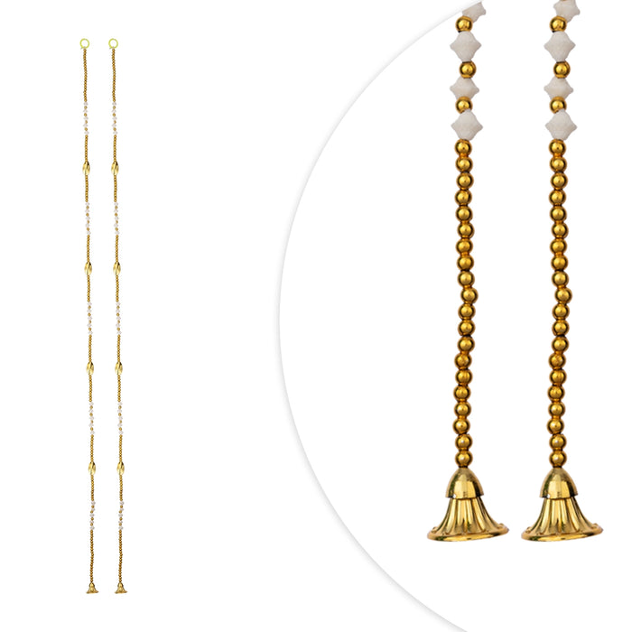 Fancy Ladi - 5 Inches | 2 Pcs / Bandanwar / Beads Design Thoranam / Artificial Toran for Door Decor