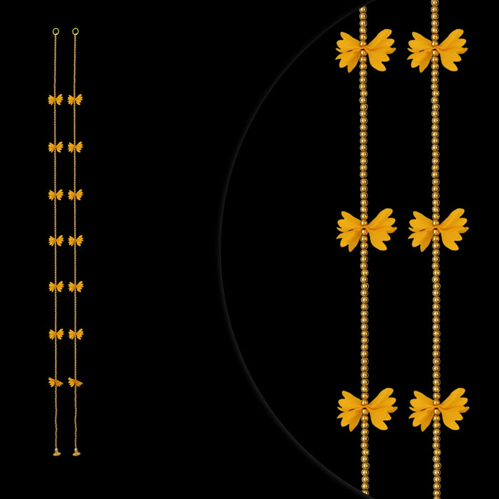 Side Toran - 5 Feet | 2 Pcs / Beads With Flower Design Thoran/ Artificial Toran for Wall Hanging