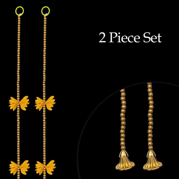 Side Toran - 5 Feet | 2 Pcs / Beads With Flower Design Thoran/ Artificial Toran for Wall Hanging